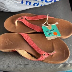OluKai Red and Brown Sandals